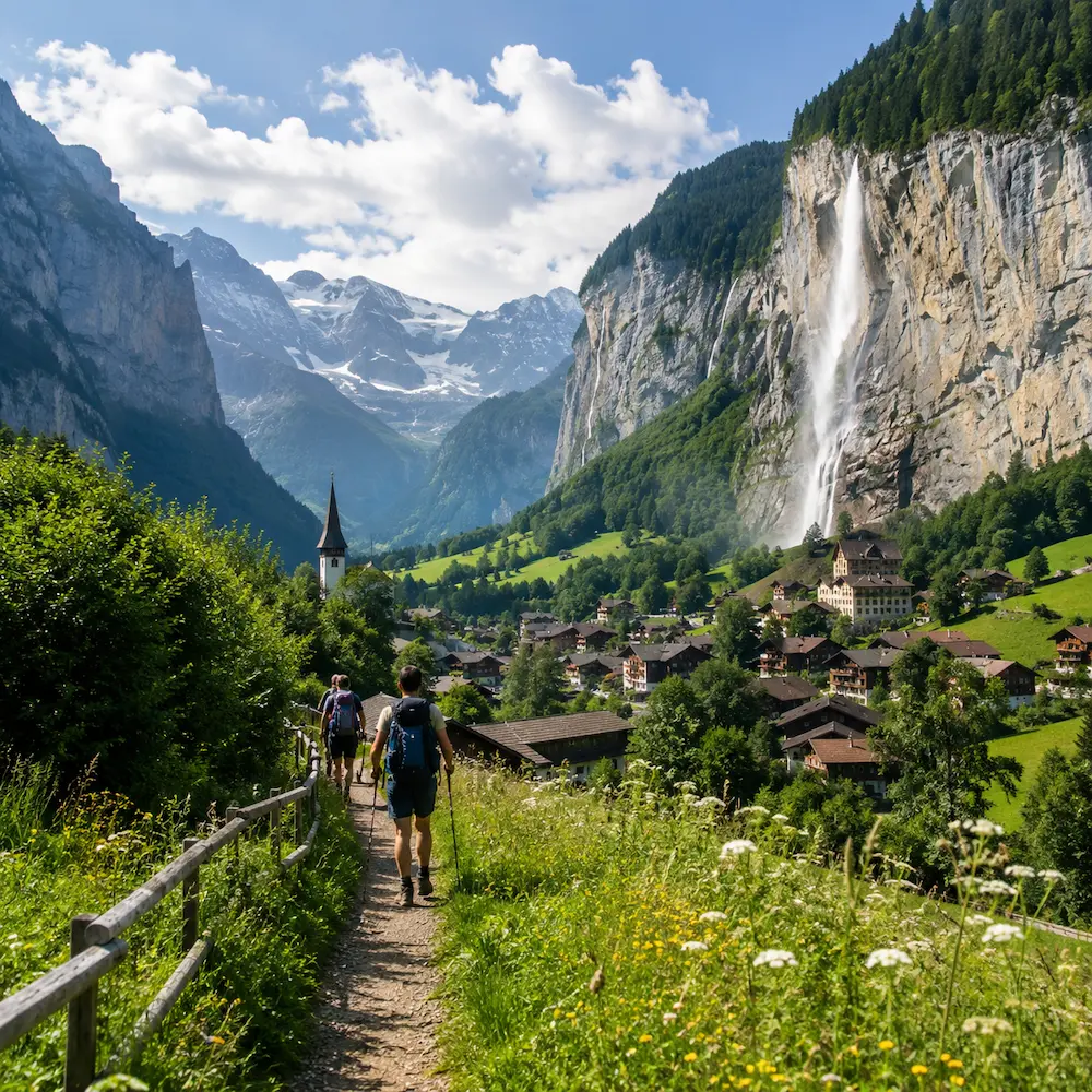 Wanderweg in der Schweizer Berglandschaft