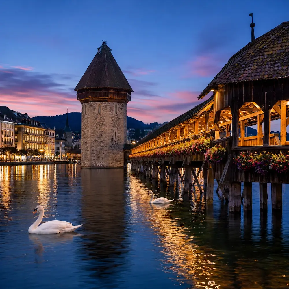 Historische Schweizer Altstadt mit Lauben und Gassen